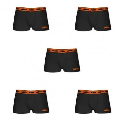 FREEGUN KTM COTTON BOXER MEN BLACK ( 5 PACK )
