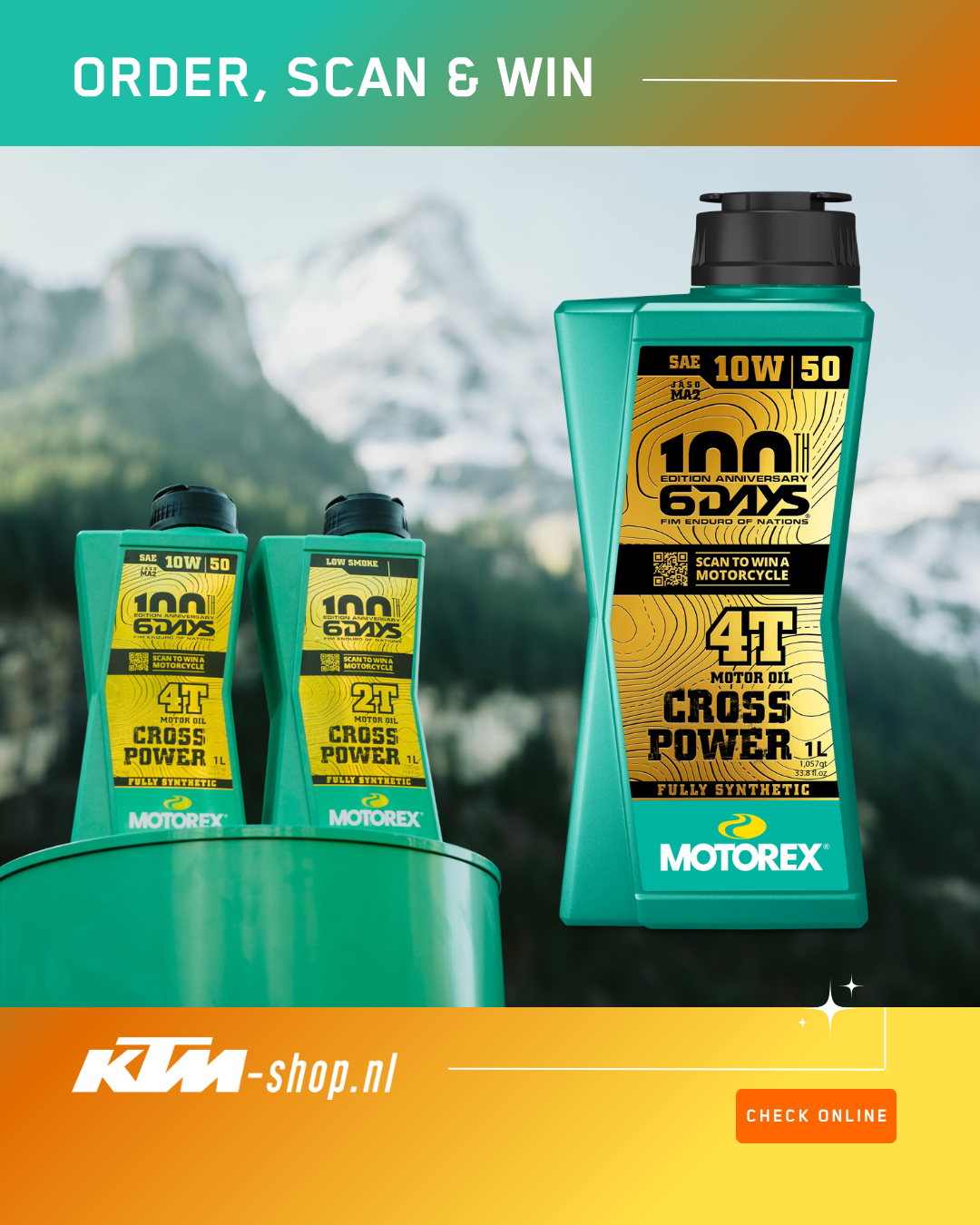 Motorex Cross Power 4T 10W/50 1L LIMITED EDITION 6days