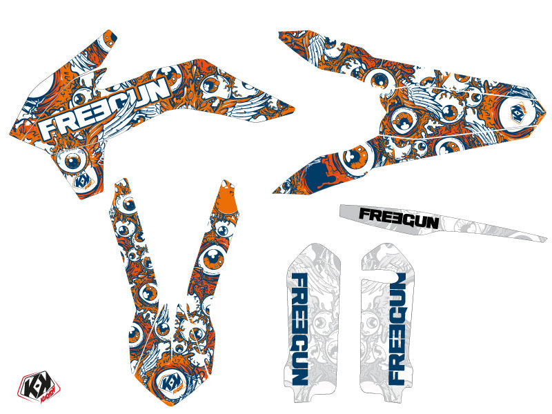 KTM EXC-EXCF Dirt Bike Freegun Eyed Graphic Kit Orange