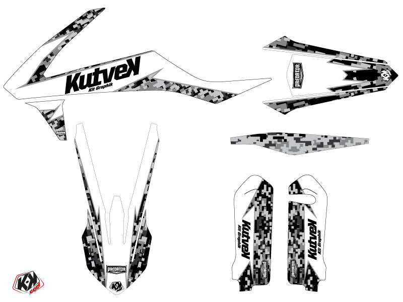 KTM 450 SXF Dirt Bike Predator Grafikkit Weiß
