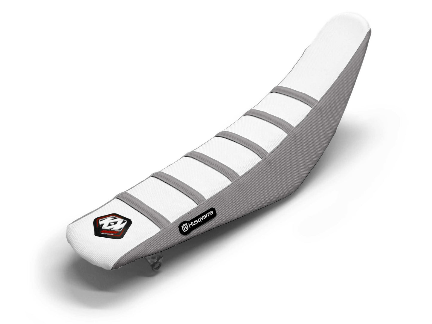 White/Grey Seat Cover 6 Ribs - HUSQVARNA FX 450 (2017-2023)