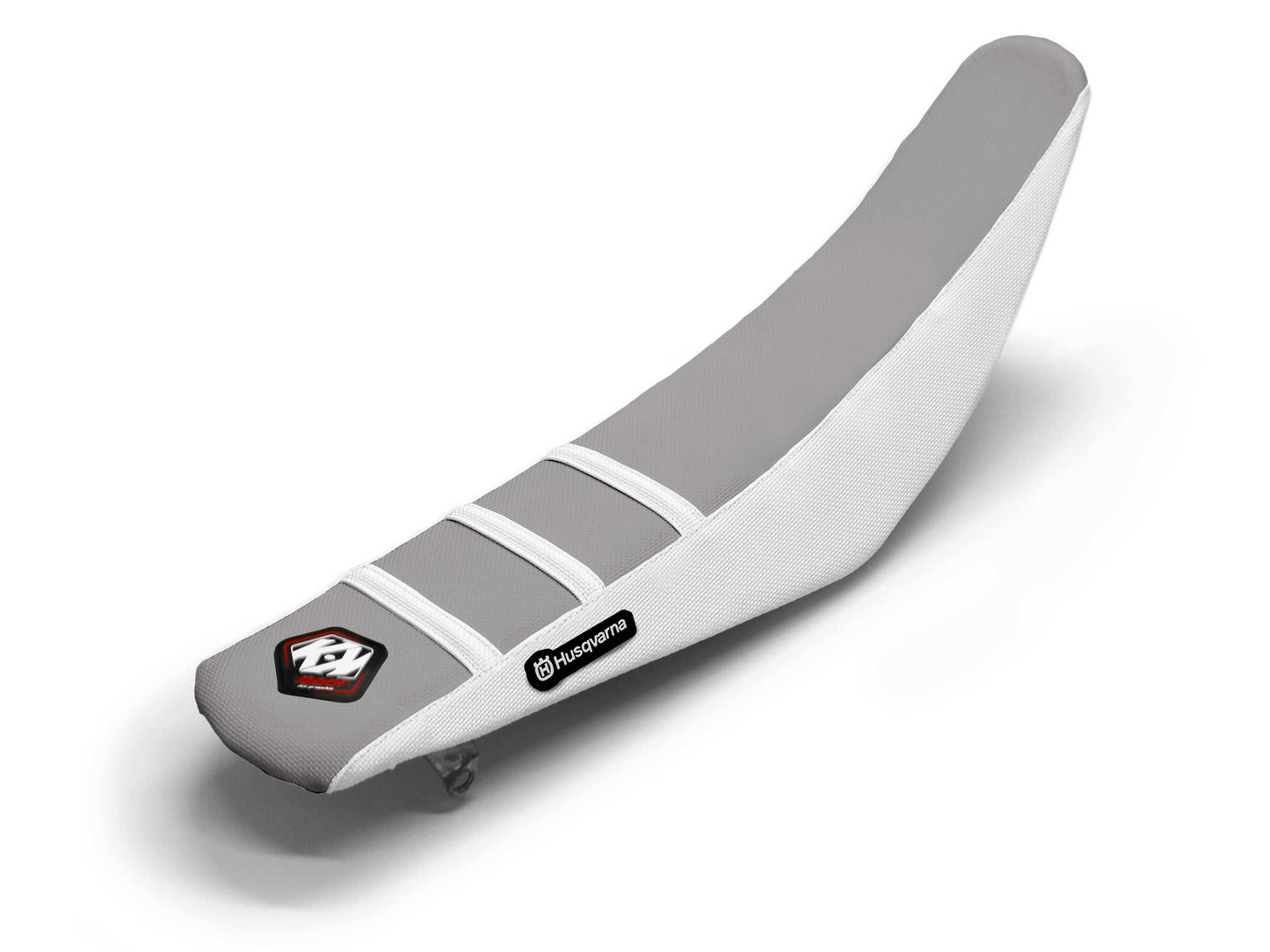 White/Grey Seat Cover 3 Ribs - HUSQVARNA TE 125 (2015-2019)