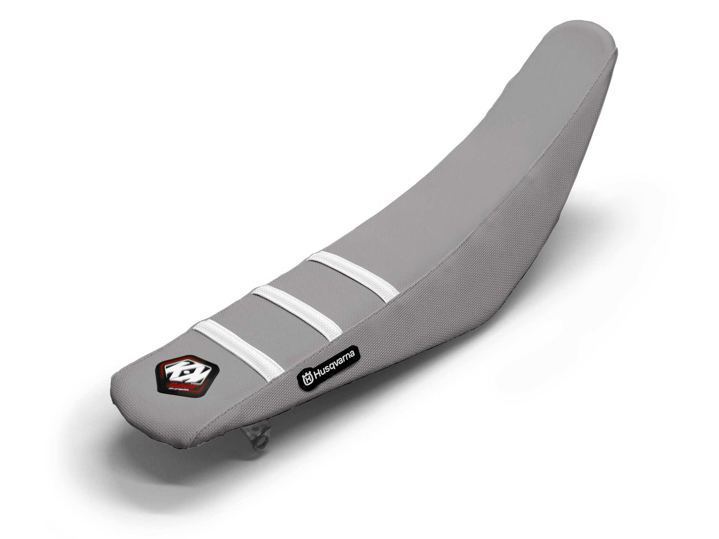 White/Grey Seat Cover 3 Ribs - HUSQVARNA TC 65 (2017-2024)