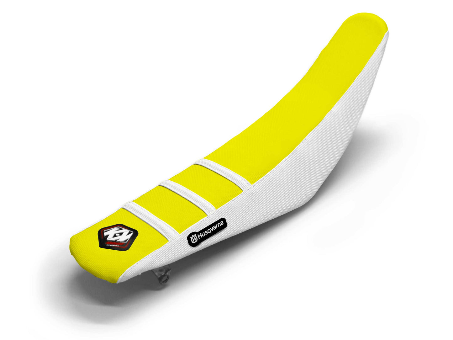 White/Yellow Seat Cover 3 Ribs - HUSQVARNA FE 250 (2015-2024)