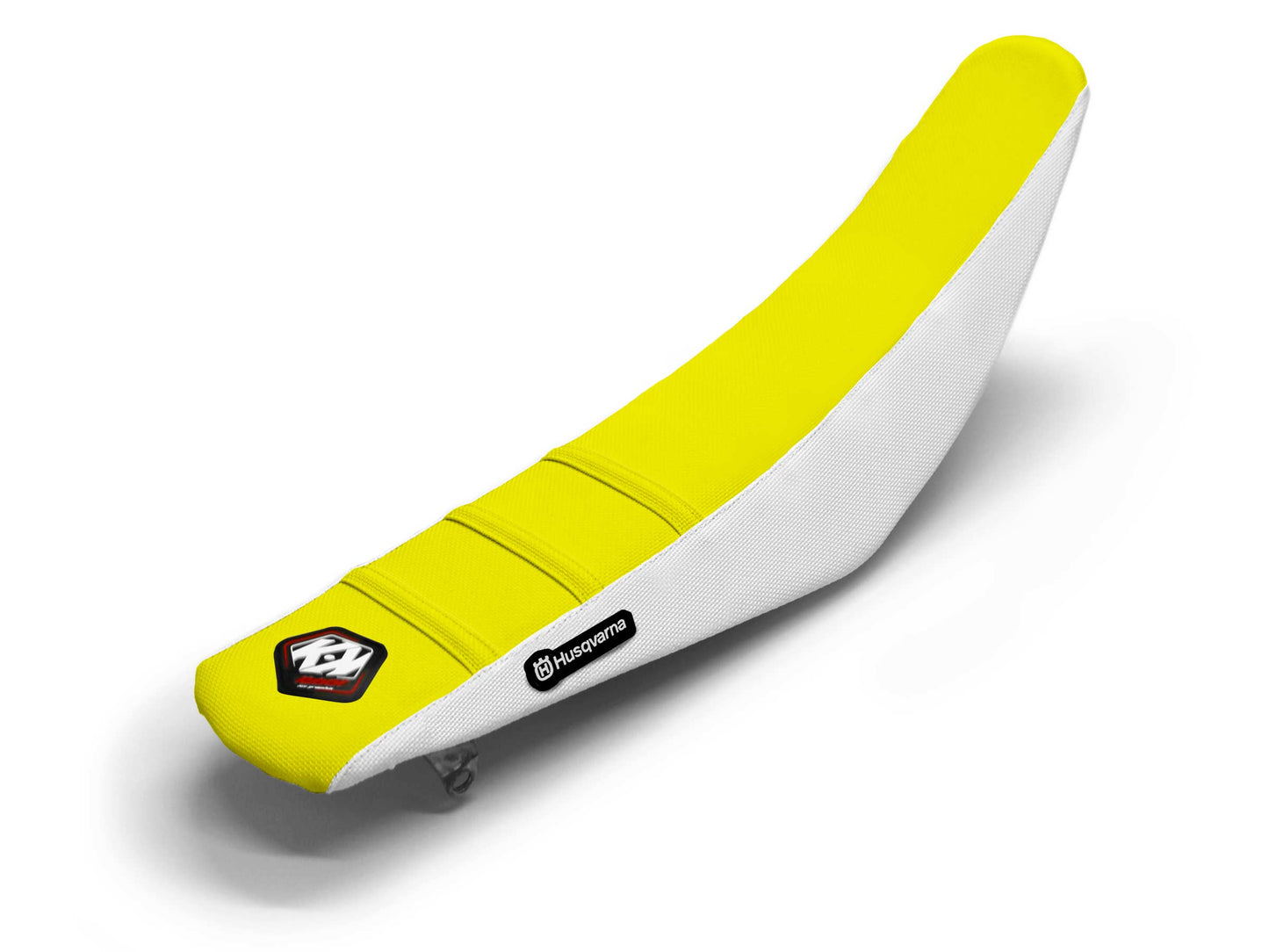 White/Yellow Seat Cover 3 Ribs - HUSQVARNA FE 450 (2015-2024)