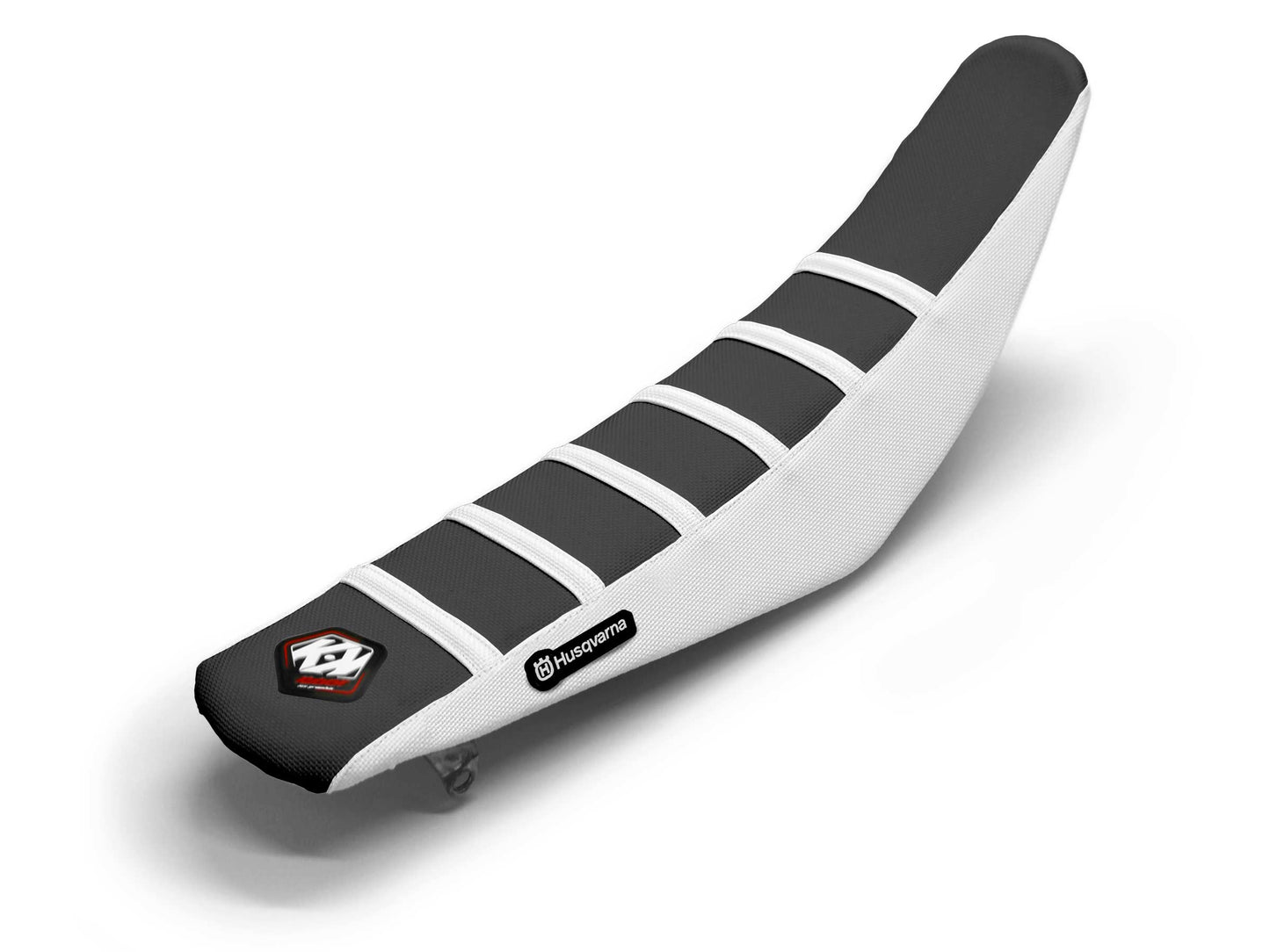 White/Black Seat Cover 6 Ribs - HUSQVARNA FC 450 (2014-2023)