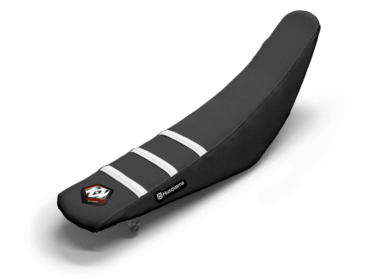 White/Black Seat Cover 3 Ribs - HUSQVARNA TC 125 (2014-2023)