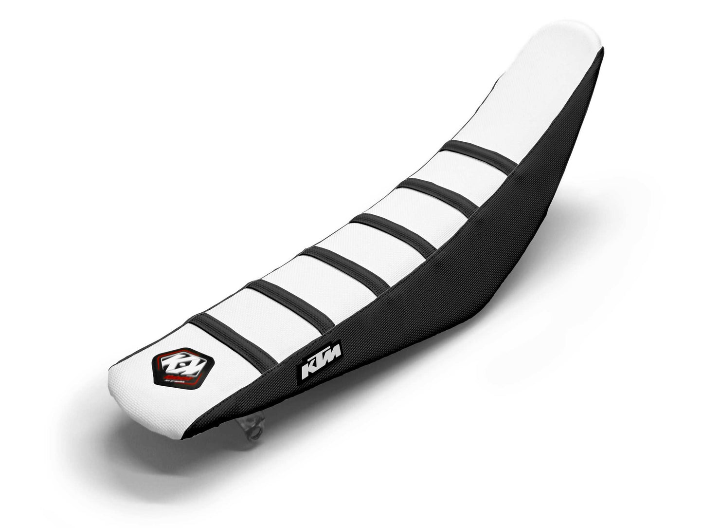 Sitzbezug, weiß/schwarz, 6-Rippen - KTM EXC EXCF (2008-2024)