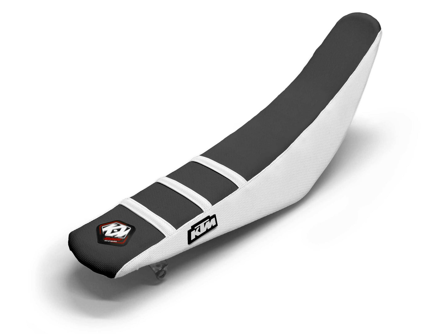White/Black Seat Cover 3 Ribs - KTM SX 125 (2007-2023)