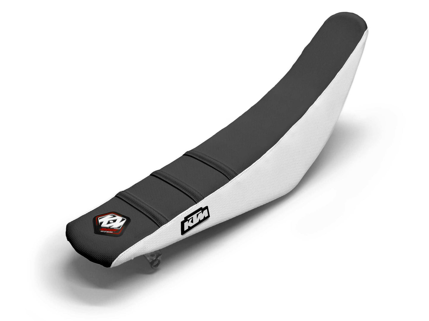 White/Black Seat Cover 3 Ribs - KTM SX 350 F (2007-2023)