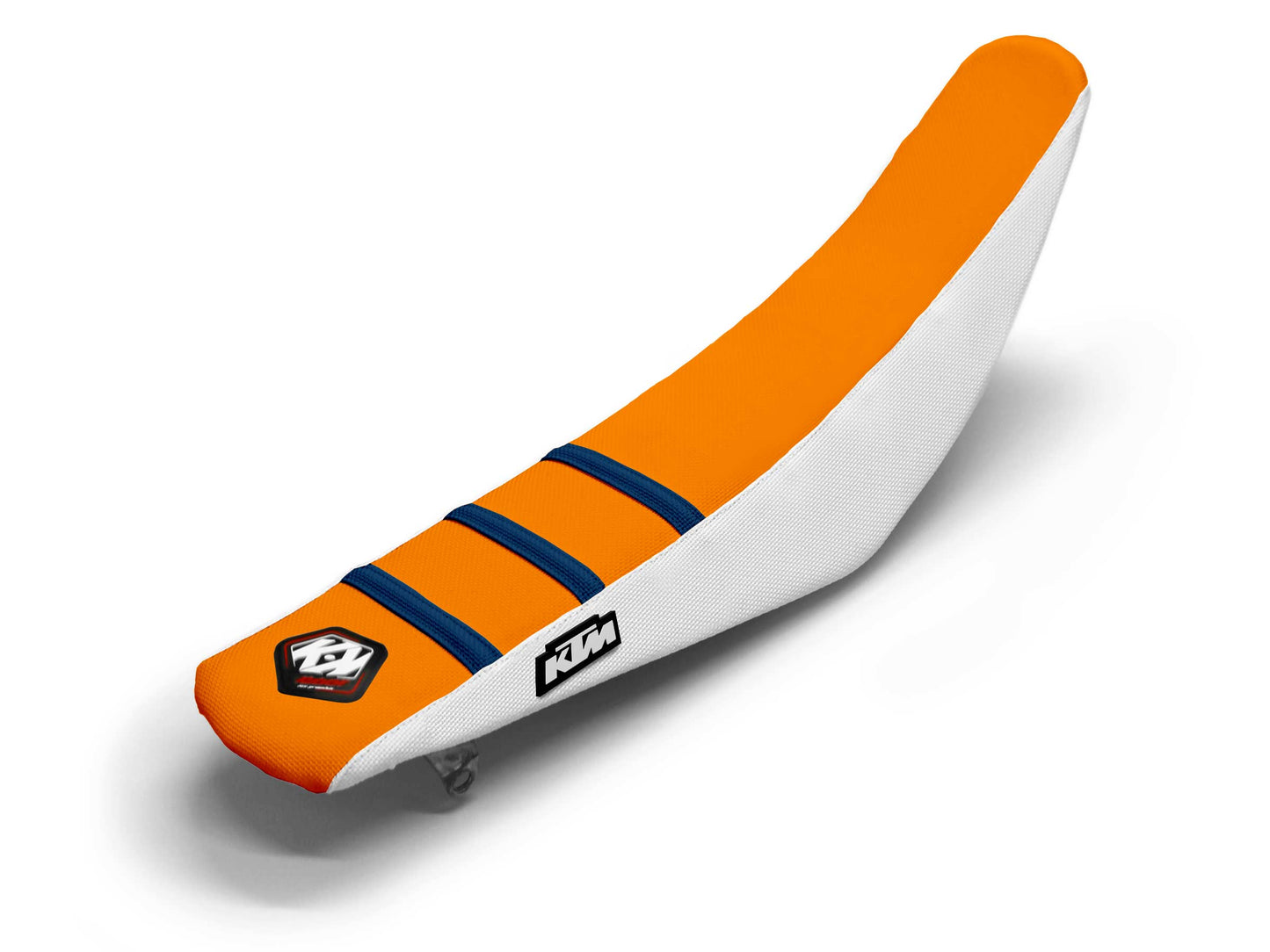 White/Orange/Navy Seat Cover 3 Ribs - KTM SX 300 (2023-2023)