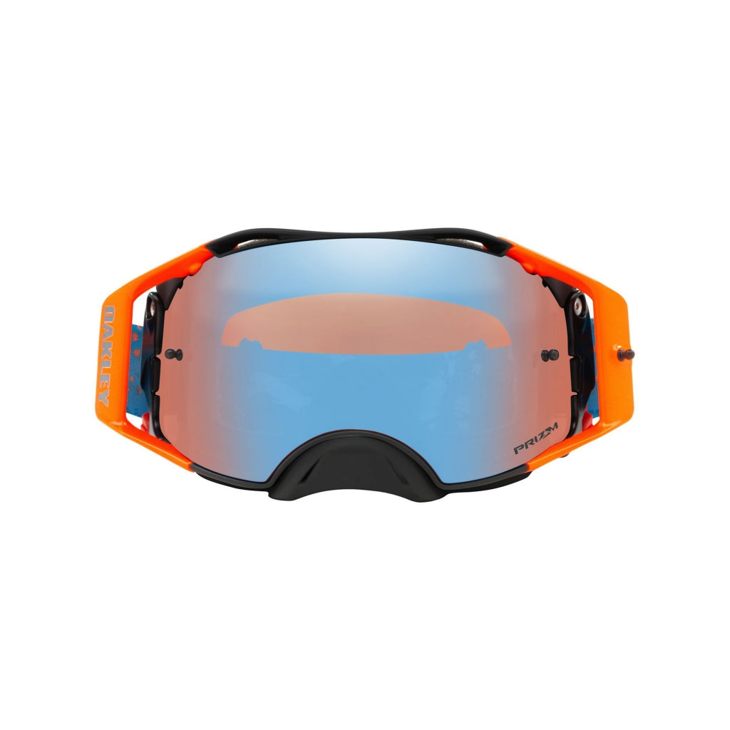 CROSS GLASSES OAKLEY AIRBRAKE MX CAMO VINE NIGHT ORANGE BLUE - PRIZM SAPPHIRE LENS