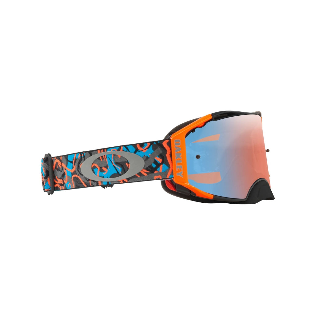 CROSS GLASSES OAKLEY AIRBRAKE MX CAMO VINE NIGHT ORANGE BLUE - PRIZM SAPPHIRE LENS