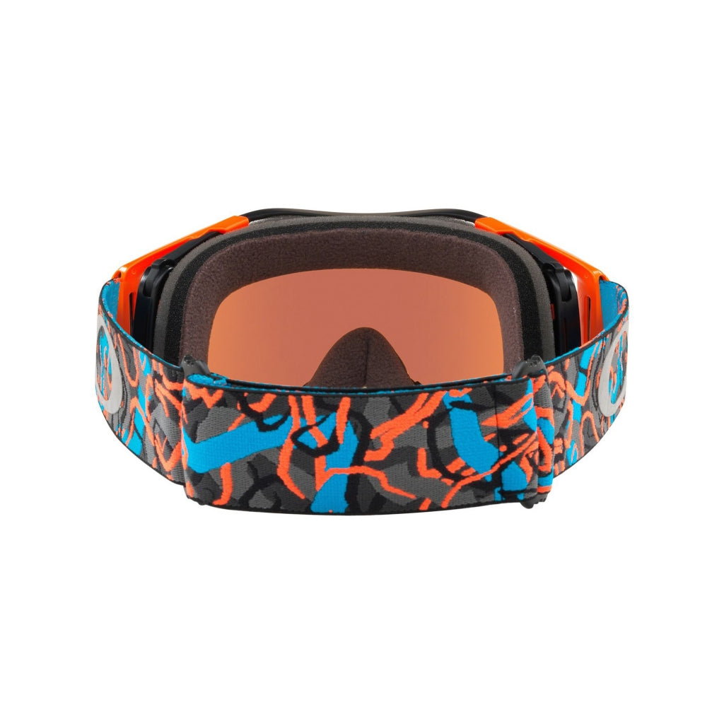 CROSS GLASSES OAKLEY AIRBRAKE MX CAMO VINE NIGHT ORANGE BLUE - PRIZM SAPPHIRE LENS
