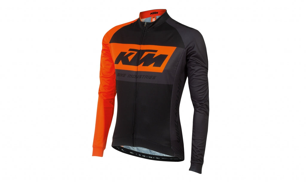 FACTORY TEAM  JERSEY LONGSLEEVE BLACK/ORANGE/GREY SIZE M
