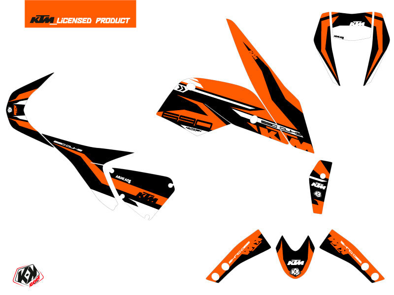 KTM Duke 690 Street Bike Arkade Graphic Kit Black Orange