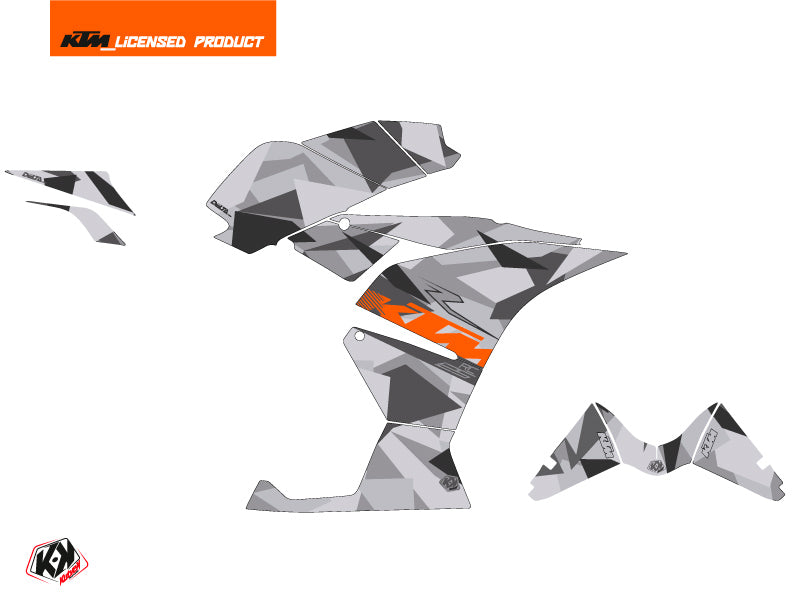 KTM 125 RC Street Bike Delta Graphic Kit Gray Orange