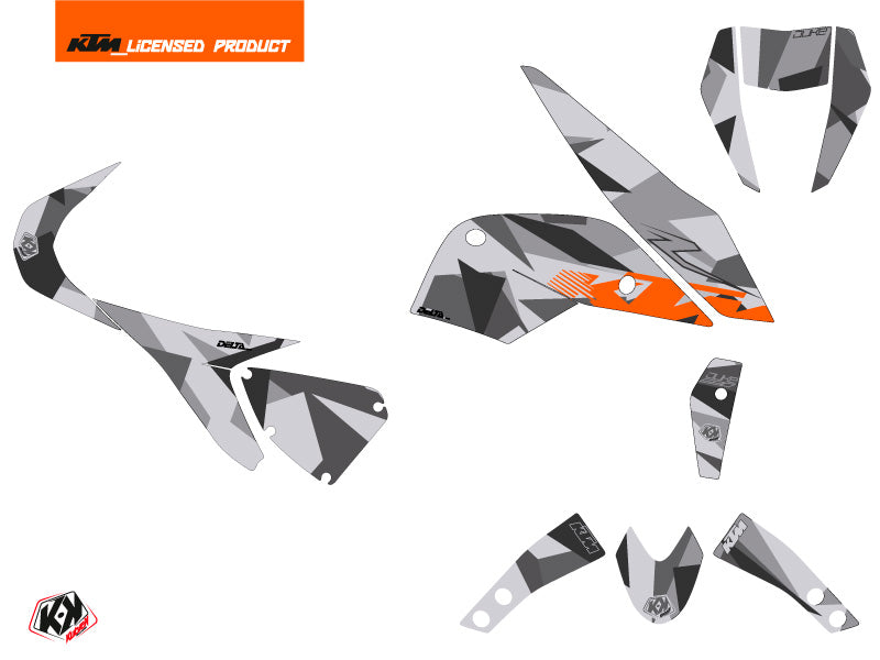 KTM Duke 690 R Street Bike Delta Graphic Kit Gray Orange