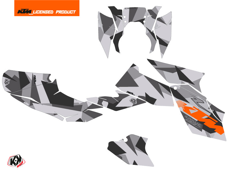 KTM Super Duke 990 R Street Bike Delta Graphic Kit Gray Orange