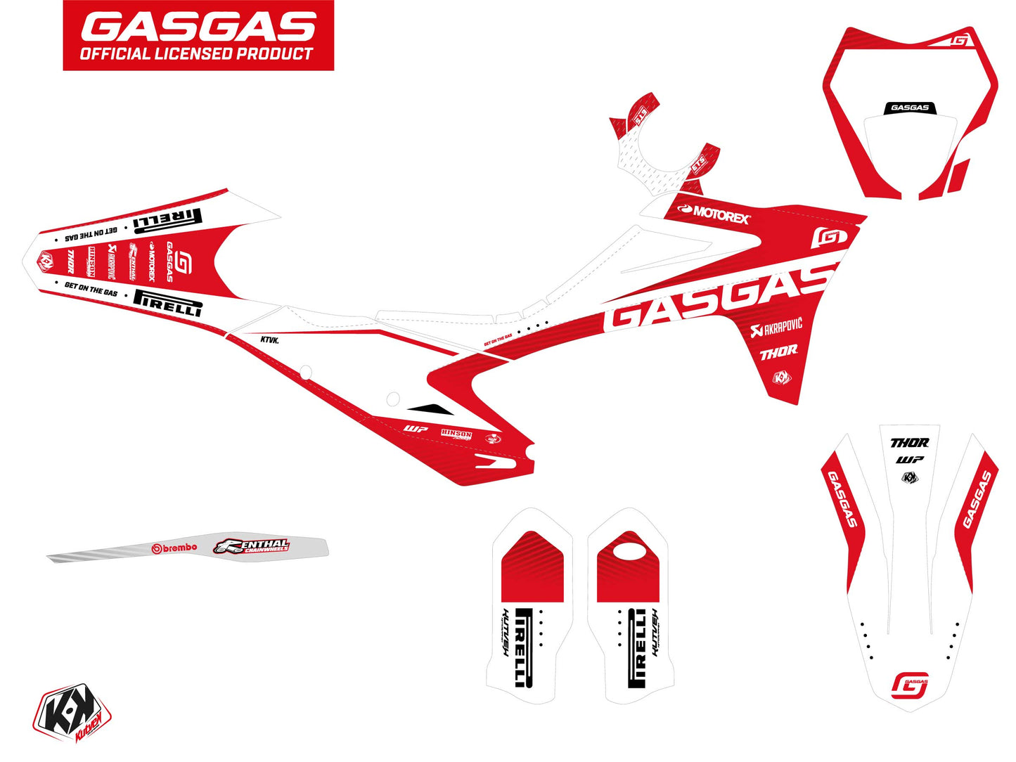 GASGAS ECF Dirt Bike Dynamik Graphic Kit White