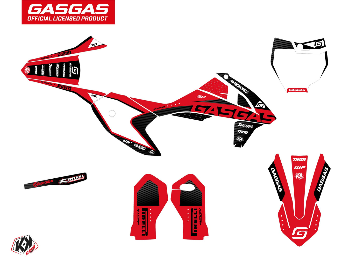 GASGAS MC 50 Dirt Bike Dynamik Graphic Kit Black