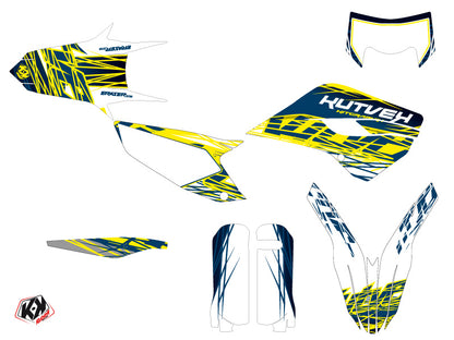 Husqvarna 125 TE Dirt Bike Eraser Graphic Kit Yellow Blue