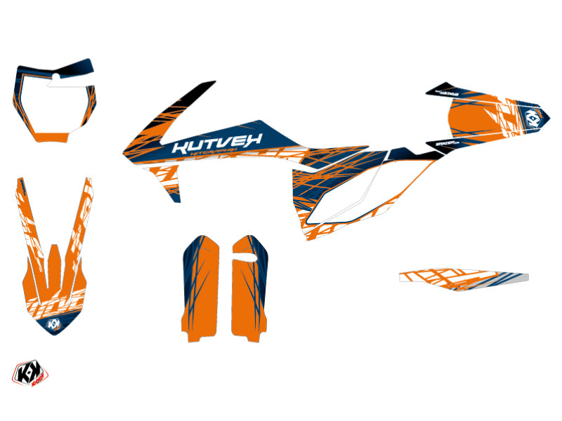 KTM 450 SXF Dirt Bike Eraser Graphic Kit Blue Orange