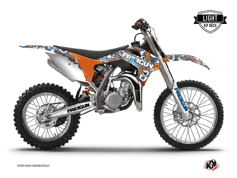 KTM 85 SX Dirt Bike Freegun Eyed Graphic Kit Orange LIGHT - Light versie