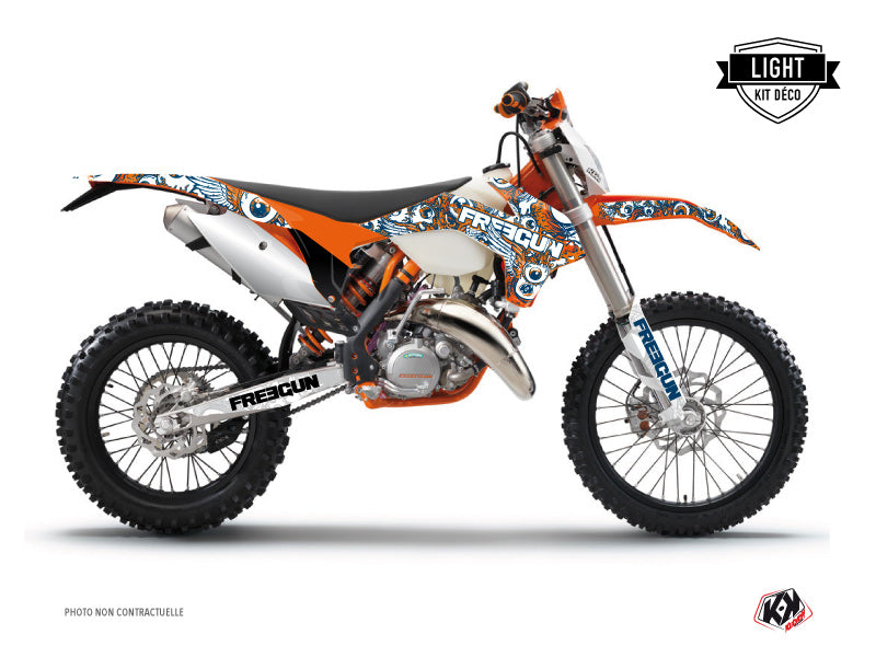KTM EXC-EXCF Dirt Bike Freegun Eyed Graphic Kit Orange LIGHT - Light versie