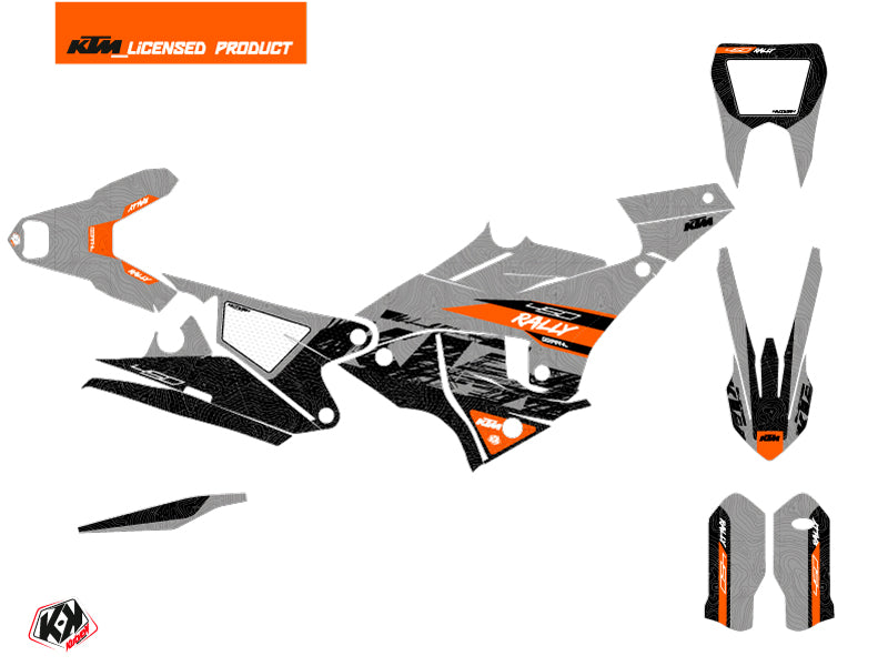 KTM 450 Rally Dirtbike Gear Graphic Kit Grey Orange