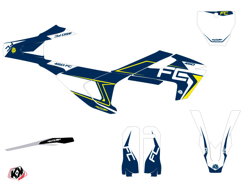 Husqvarna FC 450 Dirt Bike Halftone Graphic Kit White Blue
