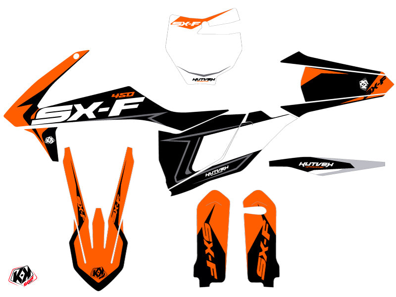 KTM 450 SXF Dirt Bike Halftone Graphic Kit Black Orange