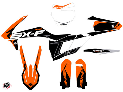 KTM 450 SXF Dirt Bike Halftone Graphic Kit Black Orange