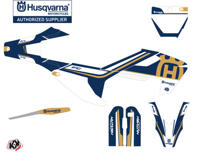 Husqvarna 450 FS Dirt Bike Heritage Grafik-Kit Blau