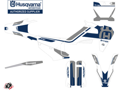 Husqvarna FC 450 Dirt Bike Heritage Grafik-Kit Weiß Grau