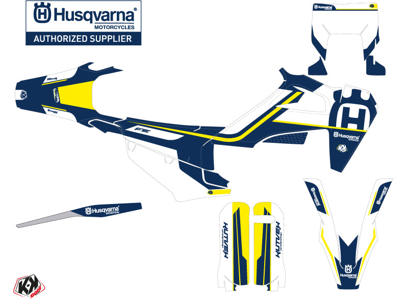 Husqvarna 501 FE Dirt Bike Heritage Graphic Kit Blue White