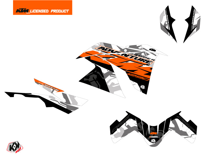 KTM 1290 Super Adventure S Street Bike Kombat Graphic Kit Gray Orange