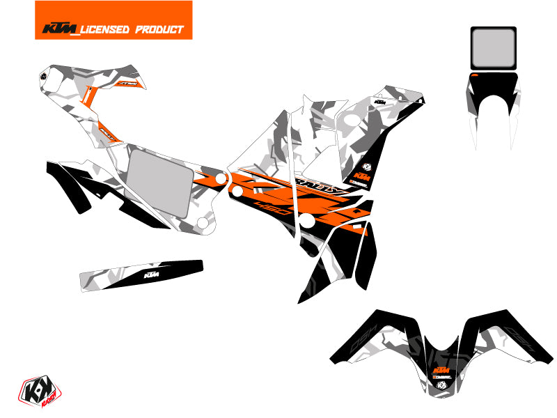KTM 450 Rally Motocross Kombat Graphic Kit Grey Orange