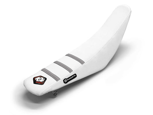 White/Grey Seat Cover  3 Ribs - HUSQVARNA TC 65 (2017-2024)