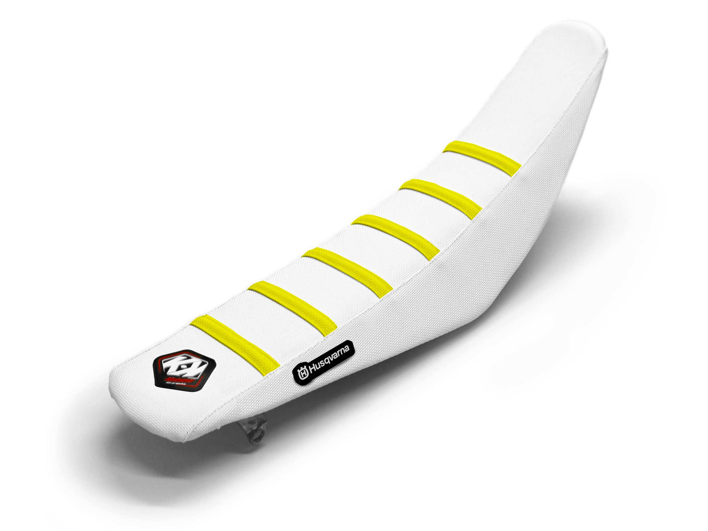 White/Yellow Seat Cover  6 Ribs - HUSQVARNA FE 350 (2015-2024)