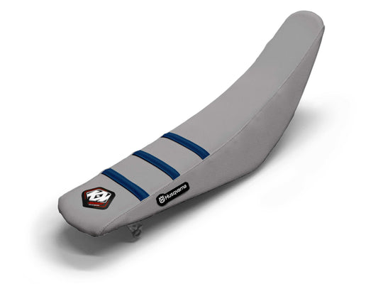 Grey/Navy Seat Cover  3 Ribs - HUSQVARNA TE 150 I (2018-2024)