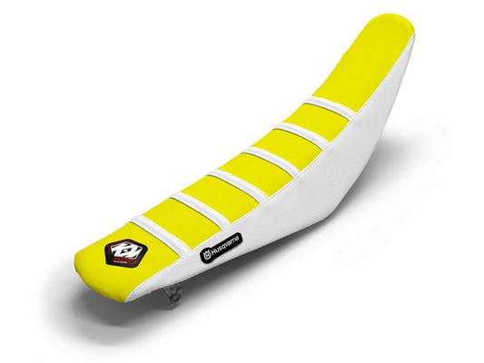 White/Yellow Seat Cover  6 Ribs - HUSQVARNA TE 250 (2015-2020)