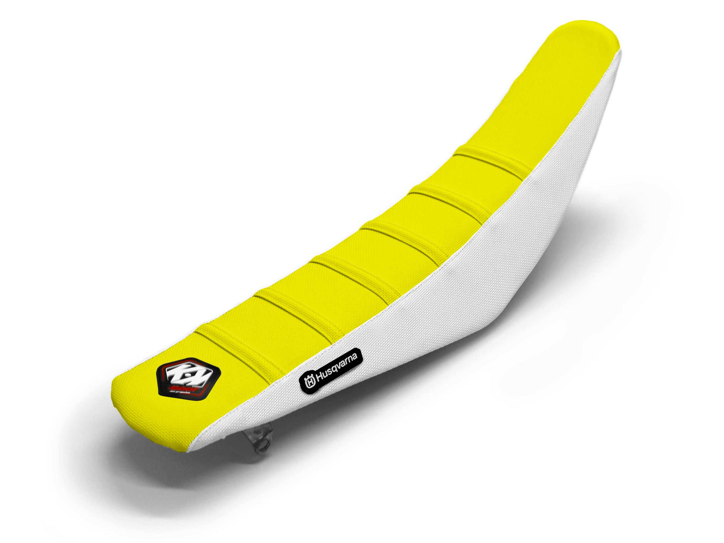 White/Yellow Seat Cover  6 Ribs - HUSQVARNA TE 125 (2015-2019)