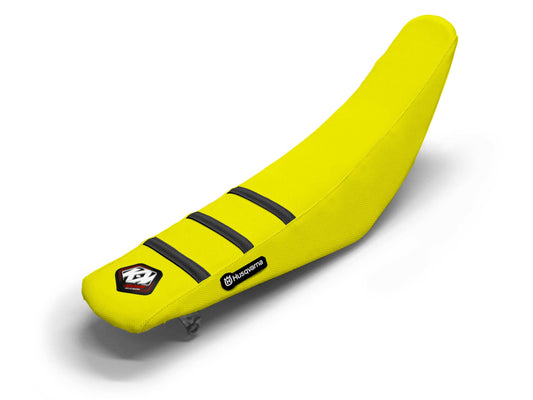 Black/Yellow Seat Cover  3 Ribs - HUSQVARNA TE 250 I (2020-2023)