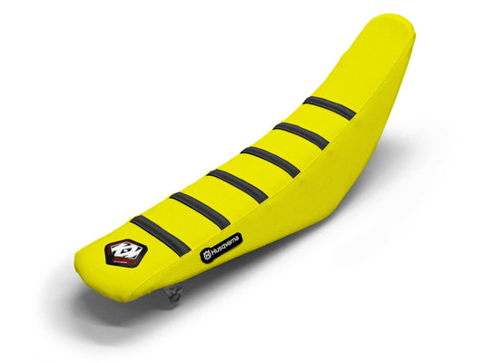 Black/Yellow Seat Cover  6 Ribs - HUSQVARNA FX 450 (2017-2023)
