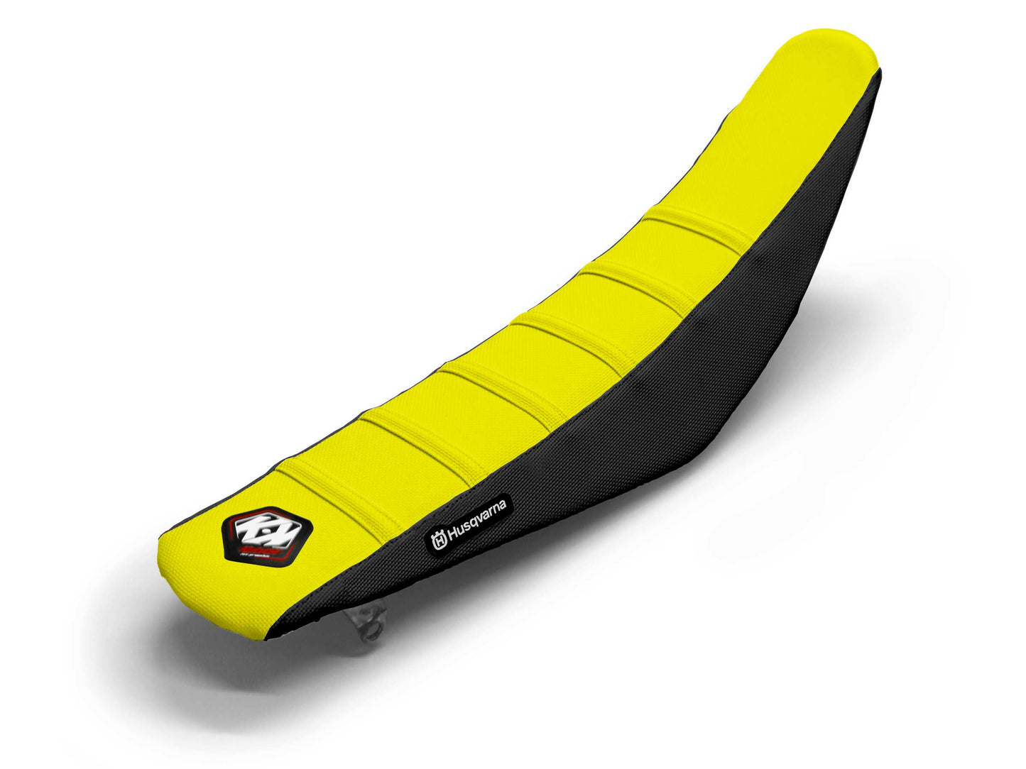 Black/Yellow Seat Cover  6 Ribs - HUSQVARNA TC 125 (2014-2023)