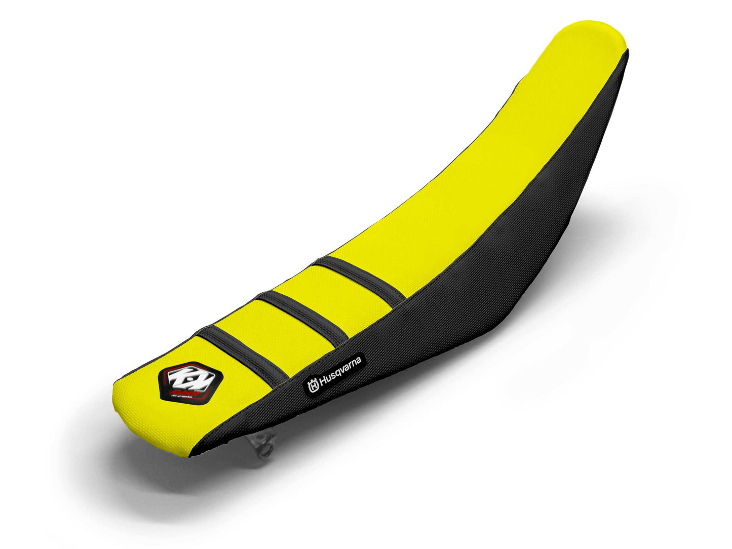 Black/Yellow Seat Cover  3 Ribs - HUSQVARNA TE 125 (2015-2019)