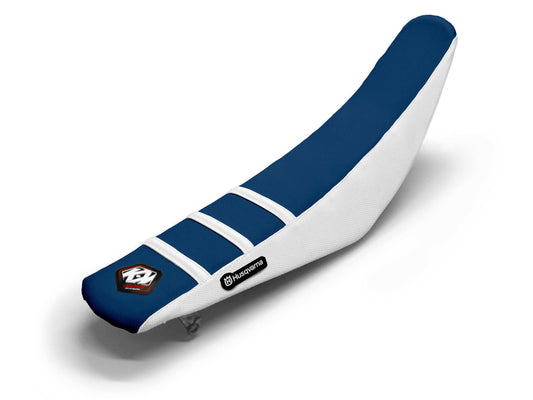 White/Navy Seat Cover  3 Ribs - HUSQVARNA FS 450 (2015-2023)