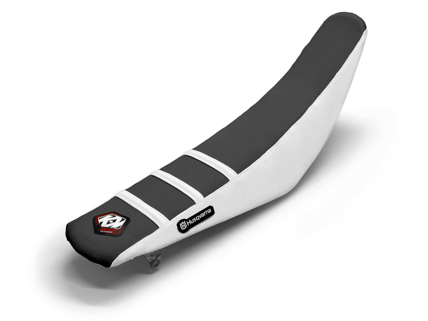 White/Black Seat Cover  3 Ribs - HUSQVARNA FE 250 (2015-2024)