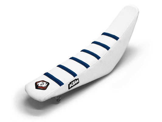White/Navy Seat Cover  6 Ribs - KTM SX 300 (2023-2023)